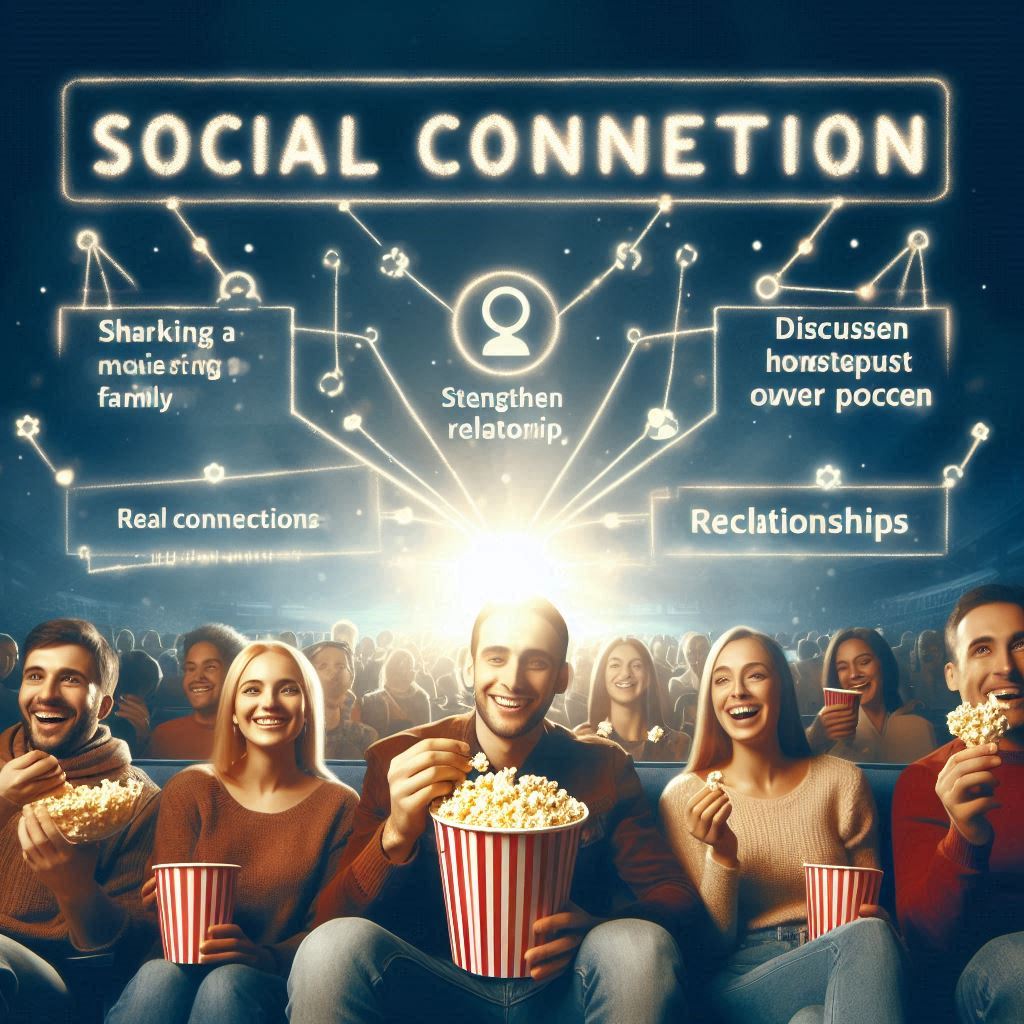  sharing a movie experience with friends or family